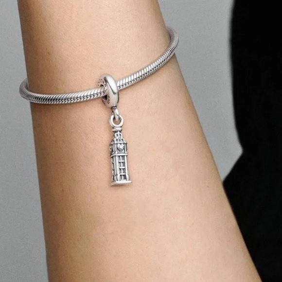 Retired Pandora Big Ben United Kingdom National Icon Bead Charm Sterling Silver - Picture 4 of 13